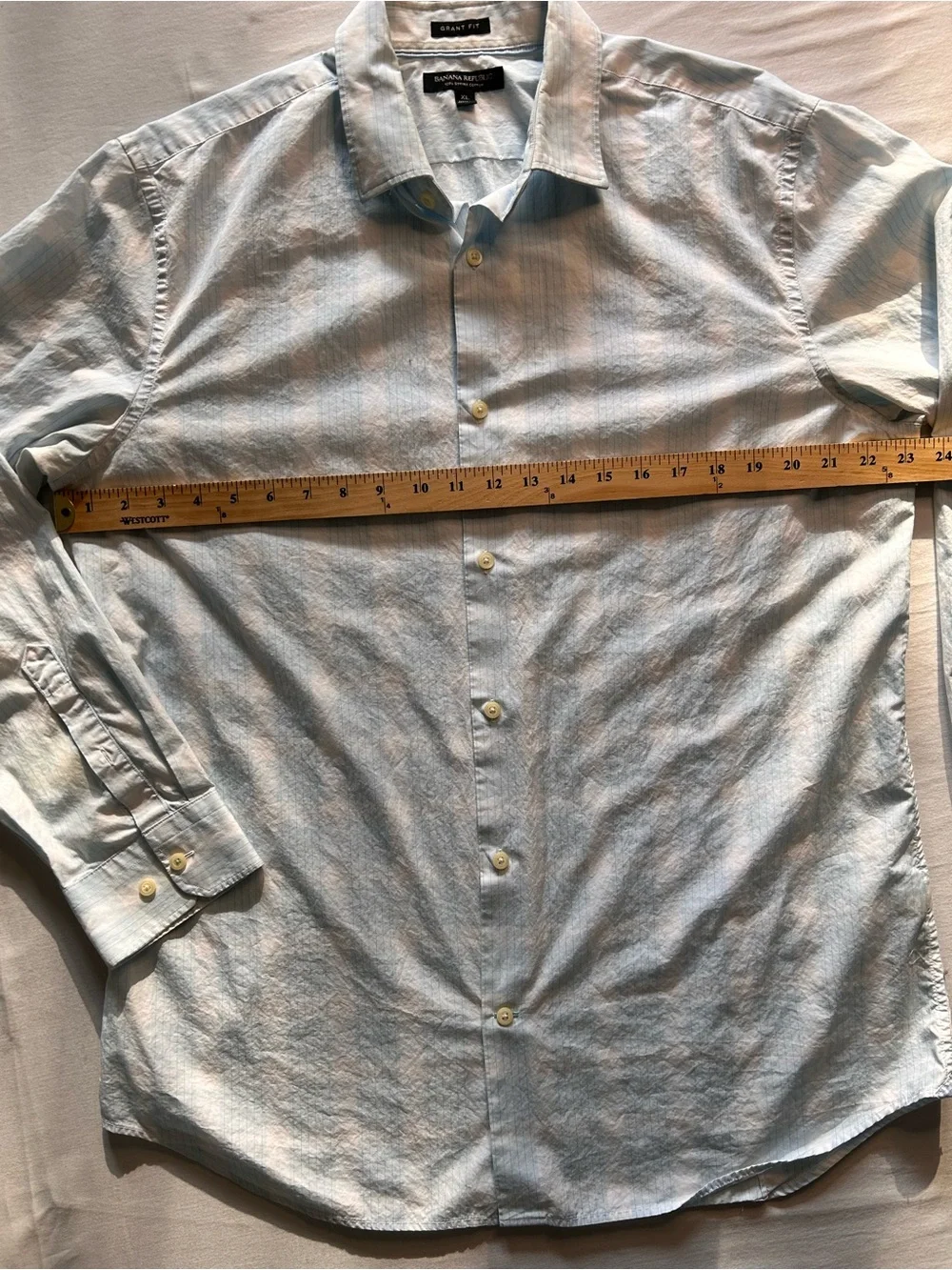 Banana Republic Grant Fit Blue Supima Cotton Dress Shirt